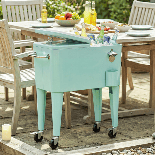 Outsunny Carro de Bebidas Refrigerado 56L com Rodas, Abre-garrafas, Coletor de Tampas e Alça, para Jardim, Festas, Terraço, 75x35x78 cm, Verde Claro Outsunny Carro de Bebidas Refrigerado 56L com Rodas, Abre-garrafas, Coletor de Tampas e Alça, para Jardim, Festas, Terraço, 75x35x78 cm, Verde Claro