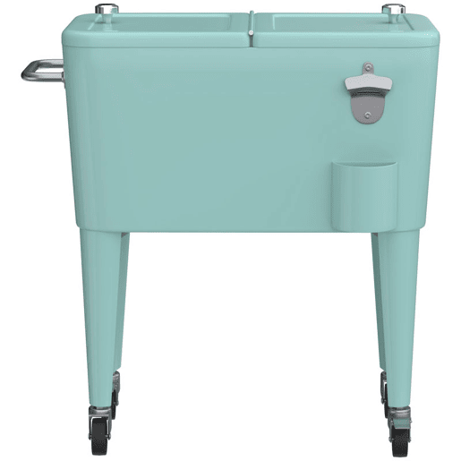 Outsunny Carro de Bebidas Refrigerado 56L com Rodas, Abre-garrafas, Coletor de Tampas e Alça, para Jardim, Festas, Terraço, 75x35x78 cm, Verde Claro Outsunny Carro de Bebidas Refrigerado 56L com Rodas, Abre-garrafas, Coletor de Tampas e Alça, para Jardim, Festas, Terraço, 75x35x78 cm, Verde Claro