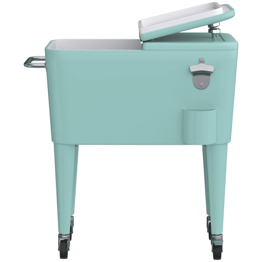Outsunny Carro de Bebidas Refrigerado 56L com Rodas, Abre-garrafas, Coletor de Tampas e Alça, para Jardim, Festas, Terraço, 75x35x78 cm, Verde Claro Outsunny Carro de Bebidas Refrigerado 56L com Rodas, Abre-garrafas, Coletor de Tampas e Alça, para Jardim, Festas, Terraço, 75x35x78 cm, Verde Claro