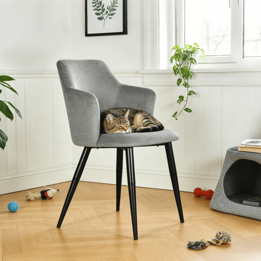 Pack de 2 Cadeiras de Jantar em Tecido Especial para Animais de Fácil Limpeza e Estilo Moderno da MEUBLES COSY