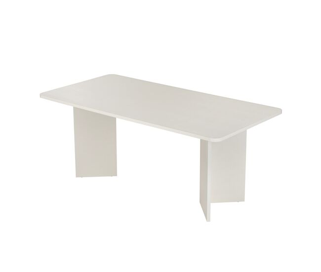 Mesa de comedor de madera <<Linza>> 180 x 90 x 75 cm - Blanco natural