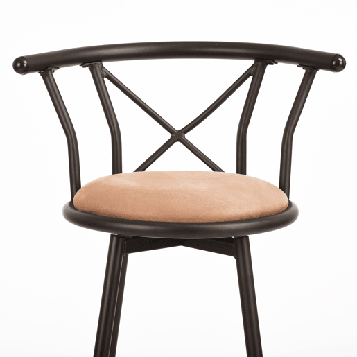 Cadeira Alta De Bar Com Encosto, Estrutura De Metal E Assento De Tecido, Estilo Moderno, Ideal Para Cozinha Ou Bar, Conjunto Com 6 Unidades, Marrom