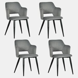 Pack de 4 Cadeiras de Jantar em Tecido Especial para Animais de Fácil Limpeza e Estilo Moderno da MEUBLES COSY