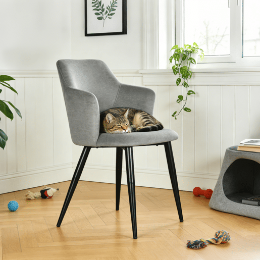 Pack de 4 Cadeiras de Jantar em Tecido Especial para Animais de Fácil Limpeza e Estilo Moderno da MEUBLES COSY