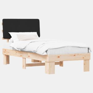 Estrutura de cama de solteiro para adultos com Cabeceira Estofada Preto 75 x 190 cm