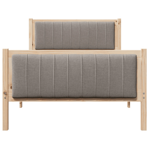 Estrutura de cama de solteiro para adultos com Cabeceira - Marrom e taupe 100 x 200 cm