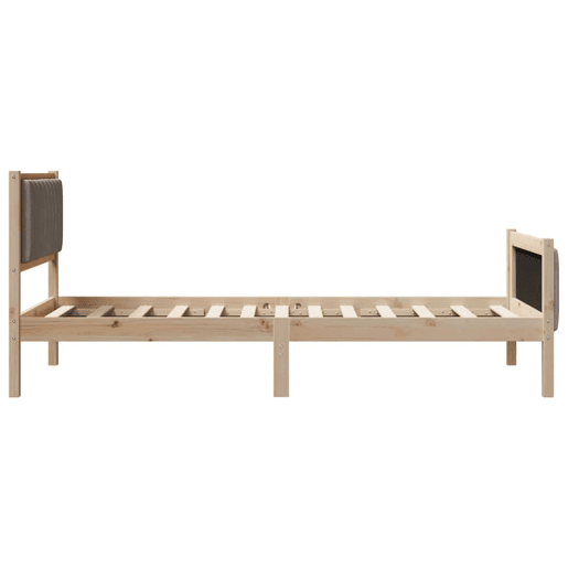 Estrutura de cama de solteiro para adultos com Cabeceira - Marrom e taupe 100 x 200 cm