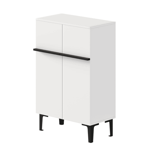 Sapateira 95x60x35 cm - Porta dupla, grande capacidade, prateleiras ajustáveis - PretoBranco