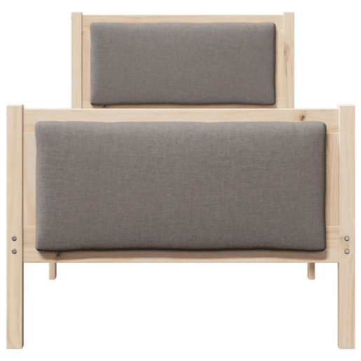 Estrutura de cama de solteiro Design, Cinzento-acastanhado 75 x 190 cm tecido