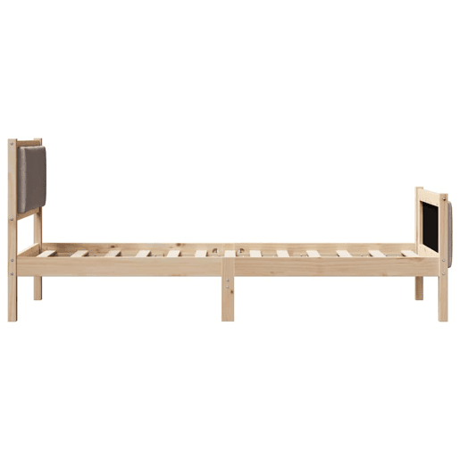 Estrutura de cama de solteiro Design, Cinzento-acastanhado 75 x 190 cm tecido