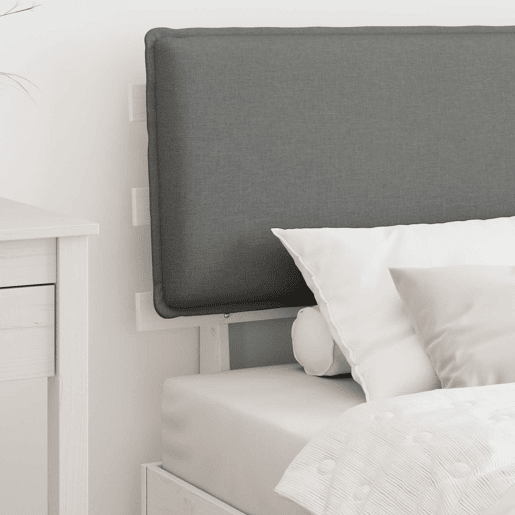 Estrutura de cama de solteiro simple com Cabeceira Estofada Cinzento-claro
