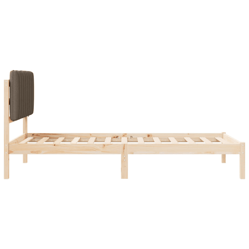 Estrutura de cama de solteiro para adultos com Cabeceira - Estofada Cinzento-acastanhado