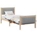 Estructura de cama simple para adultos 80x199 Estructura de cama simple para adultos 80x199 Blanco/ Gris Claro