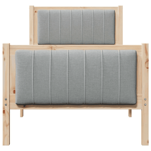 Estrutura de cama de solteiro simple - Marrom e cinza claro 75 x 190 cm