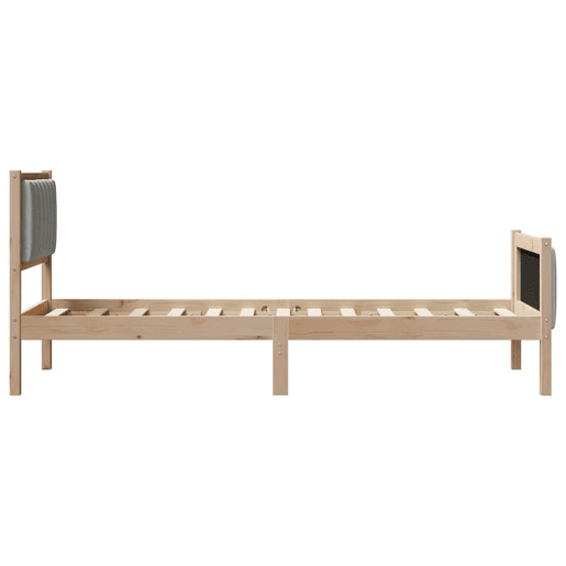Estrutura de cama de solteiro simple - Marrom e cinza claro 75 x 190 cm