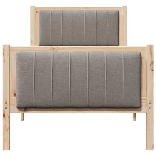 Estrutura de cama de solteiro para adultos com cabeceira Marrom e taupe 75 x 190 cm