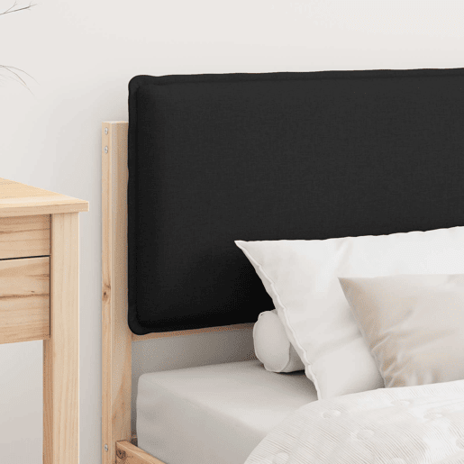 Estrutura de cama de solteiro para adultos com Cabeceira - Estofada Preto 100 x 200 cm