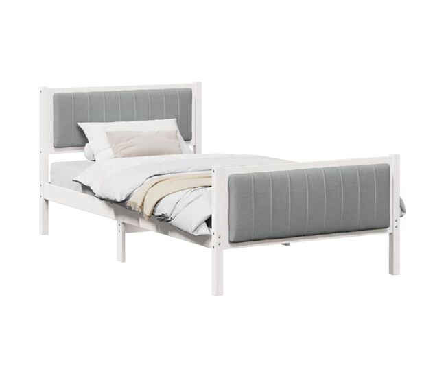 Estructura de cama individual para adultos con cabecera - gris claro 100 x 200 cm