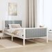 Estructura de cama individual para adultos 105x209 Estructura de cama individual para adultos 105x209 Blanco/ Gris Claro