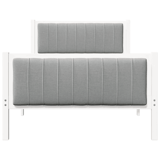Estrutura de cama de solteiro para adultos - Branco e cinza claro 100 x 200 cm