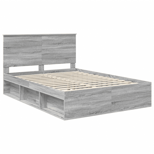 Estrutura da Cama de casal simple com cabeceira Cinza Sonoma 140 x 200 cm