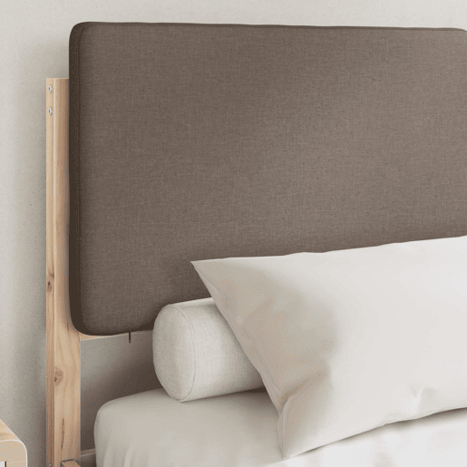 Estrutura de Cama de casal moderno com Cabeceira Estofada Cinzento-acastanhado
