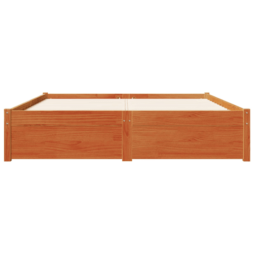 Estrutura da Cama de casal moderno com gaveta - Marrom Cera 140 x 200 cm