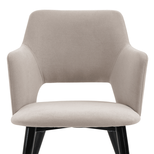 Mesa Jantar Extensível Preta com 4 Cadeiras Bege Assento Acolchoado Estrutura Metálica Conjunto 5 Peças Estilo Moderno