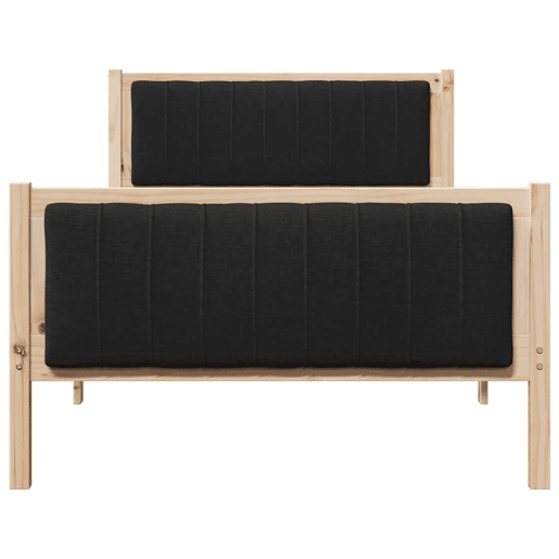 Estrutura de cama de solteiro para adultos com Cabeceira - Castanho e preto 100 x 200 cm