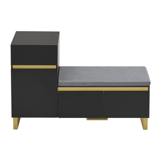 sapateira grande - vários níveis, moderna e minimalista, com gavetas e portas - preta sapateira grande - vários níveis, moderna e minimalista, com gavetas e portas - preta