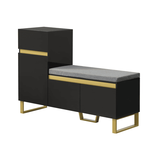 sapateira grande - vários níveis, moderna e minimalista, com gavetas e portas - preta sapateira grande - vários níveis, moderna e minimalista, com gavetas e portas - preta