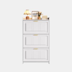 Sapateira 70x24x120 cm - 6 compartimentos, MDF+aglomerado, para corredores e escritórios - Branco