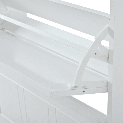 Sapateira 70x24x120 cm - 6 compartimentos, MDF+aglomerado, para corredores e escritórios - Branco