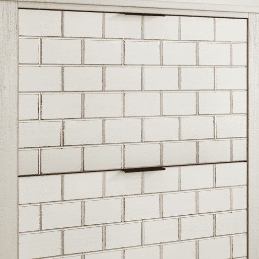 Sapateira 80 cm - 2 gavetas rebatíveis, estilo Mid-Century, independente - Branco Retro