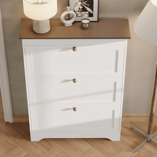 Sapateira de 3 portas - grande capacidade, puxadores redondos, para entradacorredor - Branco Sapateira de 3 portas - grande capacidade, puxadores redondos, para entradacorredor - Branco