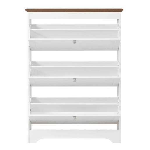 Sapateira de 3 portas - grande capacidade, puxadores redondos, para entradacorredor - Branco Sapateira de 3 portas - grande capacidade, puxadores redondos, para entradacorredor - Branco