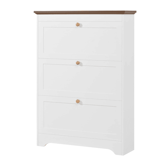 Sapateira de 3 portas - grande capacidade, puxadores redondos, para entradacorredor - Branco Sapateira de 3 portas - grande capacidade, puxadores redondos, para entradacorredor - Branco