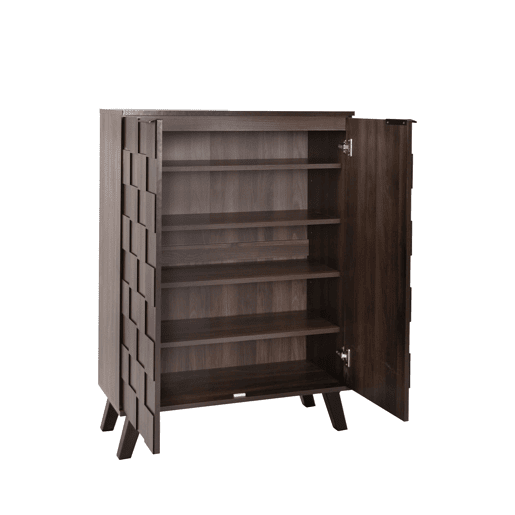 Sapateira moderna 80x35,5x110 cm - 5 compartimentos, prateleiras ajustáveis - madeira escura Sapateira moderna 80x35,5x110 cm - 5 compartimentos, prateleiras ajustáveis - madeira escura