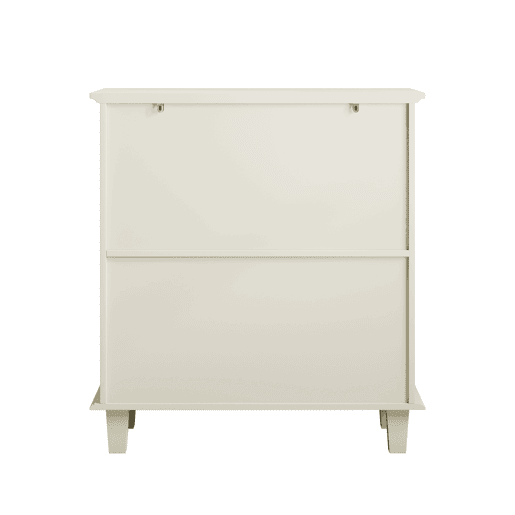 Armário de casa de banho com 2 portas - prateleiras ajustáveis, portas em vidro temperado, estilo retro - creme