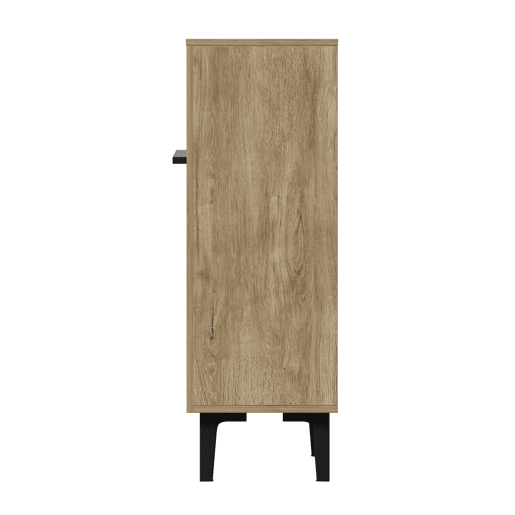 Sapateira 95x60x35 cm - Porta dupla, grande capacidade, prateleiras ajustáveis - PretoMadeira