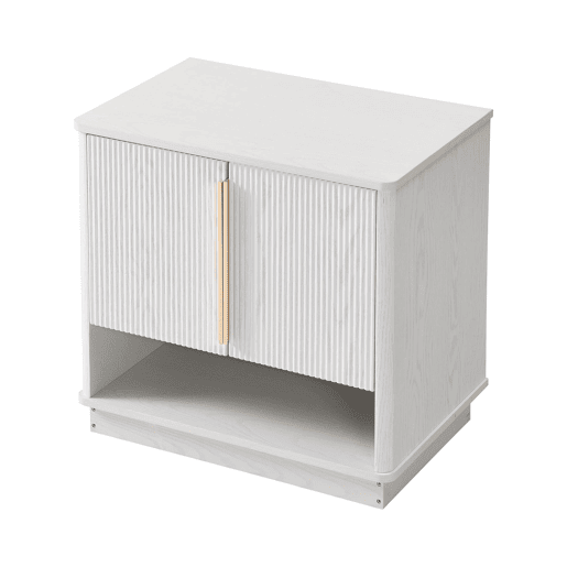 Sapateira 60x40x61 cm - 2 portas, prateleira aberta, puxadores dourados - Branco