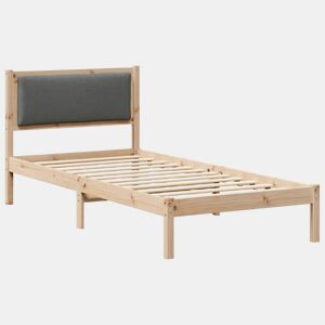 Estrutura de cama de solteiro para adultos com Cabeceira - Cinza Escuro 100 x 200 cm