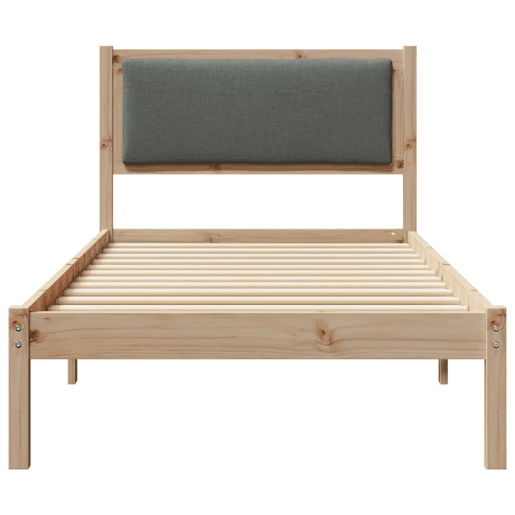 Estrutura de cama de solteiro para adultos com Cabeceira - Cinza Escuro 100 x 200 cm