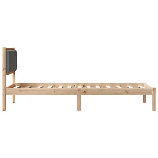 Estrutura de cama de solteiro para adultos com Cabeceira - Cinza Escuro 100 x 200 cm
