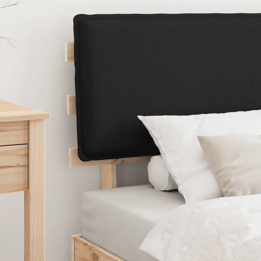 Estrutura de cama de solteiro para adultos com Cabeceira Estofada Preto 75 x 190 cm