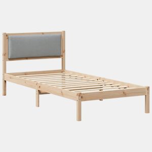 Estrutura de cama de solteiro para adultos com Cabeceira - Cinzento-claro 100 x 200 cm