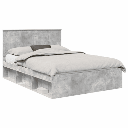 Estrutura de Cama de casal para adultos com cabeceira Concreto 140 x 200 cm