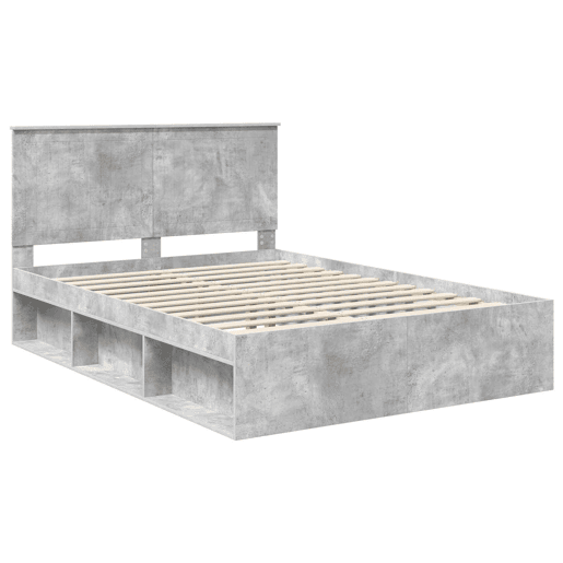 Estrutura de Cama de casal para adultos com cabeceira Concreto 140 x 200 cm