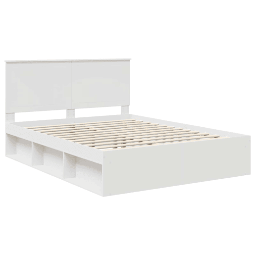 Estrutura da Cama de casal simple com cabeceira Branco 150 x 200 cm