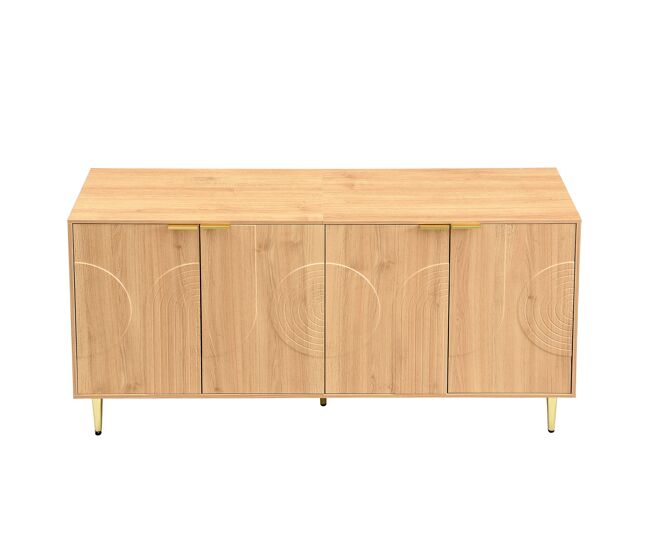 Aparador 140x40x72 cm - moderno y simple con amplio almacenamiento - natural